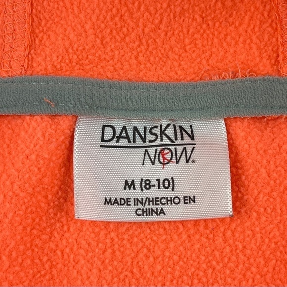Danskin Now Hoodie Girls Medium 8-10 Peach Long Sleeve Pocket - Picture 2 of 8
